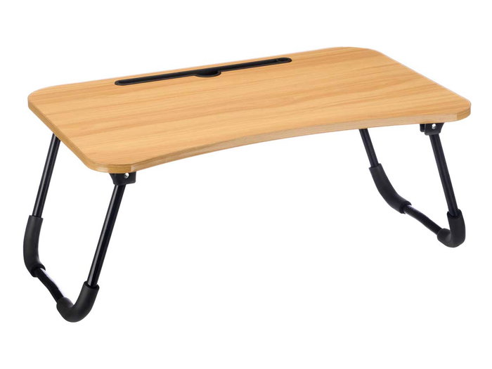 Giftdecor Mesa Plegable Madera MDF Marrón y Negro 60x40x26cm Max 10kg (Set de 8)