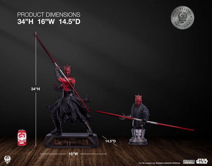 Premium Collectibles Studio Star Wars Estatua Epic 1/3 Darth Maul Platinum Exclusive