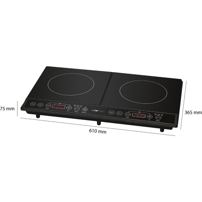 Clatronic DKI 3609 Placa de inducción doble negro