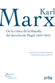 De la crítica de la filosofía del derecho de Hegel (1843-1844), Karl Marx - GEDISA EDITORIAL