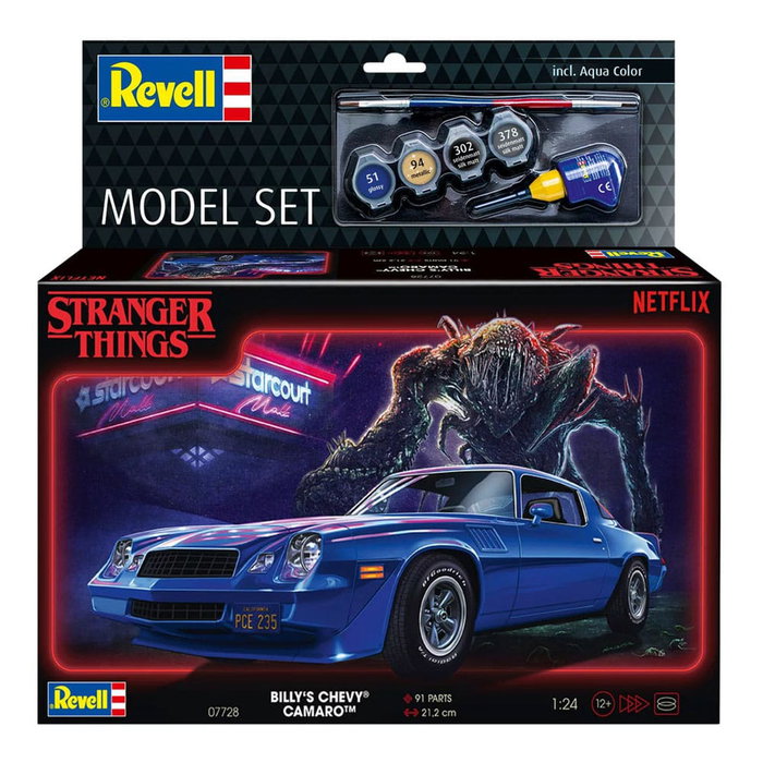 Stranger Things Kit completo de Maqueta 1/25 Chevy Camaro Z/28 (Aqua Color) 19 cm Stranger Things Kit completo de Maqueta 1/25 Chevy Camaro Z/28 (Aqua Color) 19 cm