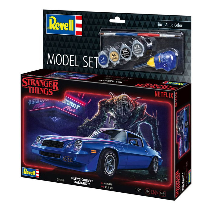 Stranger Things Kit completo de Maqueta 1/25 Chevy Camaro Z/28 (Aqua Color) 19 cm Stranger Things Kit completo de Maqueta 1/25 Chevy Camaro Z/28 (Aqua Color) 19 cm