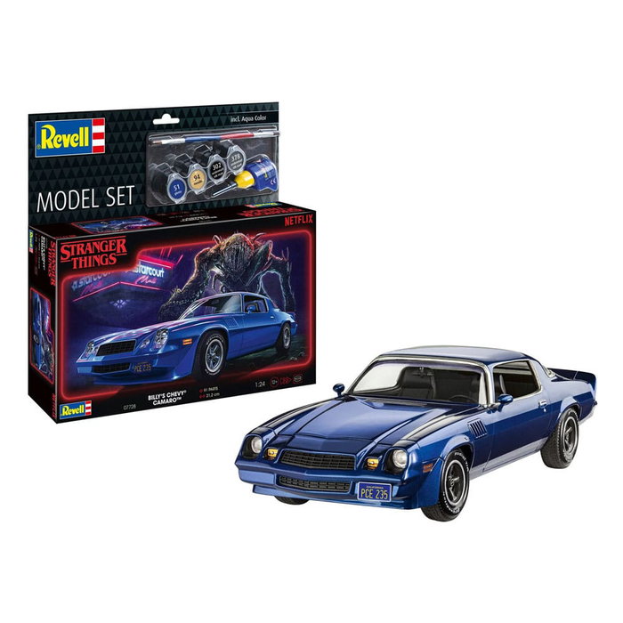 Stranger Things Kit completo de Maqueta 1/25 Chevy Camaro Z/28 (Aqua Color) 19 cm Stranger Things Kit completo de Maqueta 1/25 Chevy Camaro Z/28 (Aqua Color) 19 cm