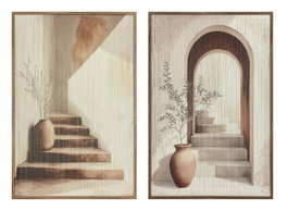 DKD Home Decor Cuadro Algodón PS 80x3x120 Moderno 3D Surtido de 2 piezas