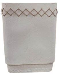 DKD Home Decor Jarrón de Fibra de Papel y Cuerda Natural Blanco