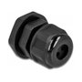 DeLOCK Prensaestopas PG9 para tres cables redondos, Negro
