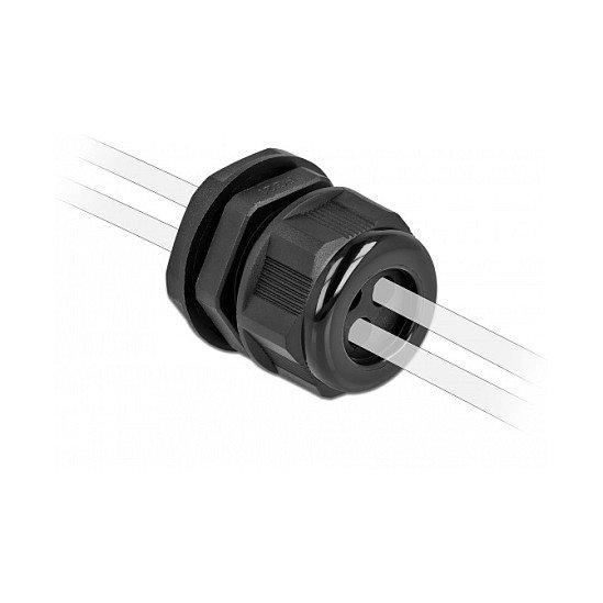 DeLOCK Prensaestopas PG9 para tres cables redondos, Negro DeLOCK Prensaestopas PG9 para tres cables redondos, Negro