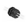 DeLOCK Prensaestopas PG9 para tres cables redondos, Negro