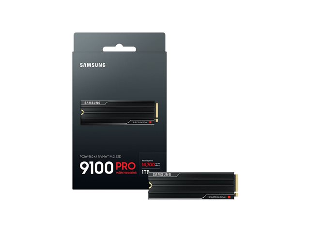 Samsung 9100 PRO MZ-VAP1T0CW SSD Interno 1TB M.2 NVMe PCIe 5.0 con Disipador Térmico - Hasta 14.700 MB/s, Cifrado AES 256-bit