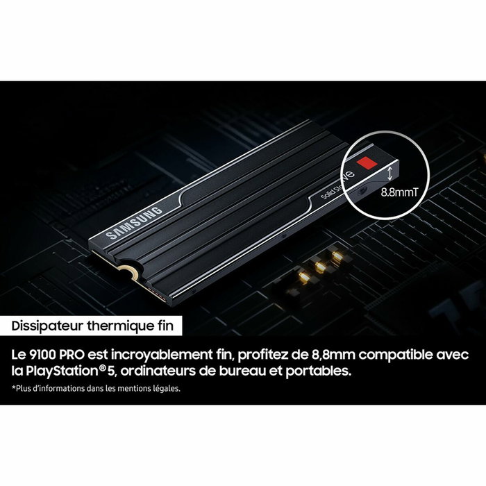 Samsung 9100 PRO Heatsink 1 TB M.2 NVMe PCIe 5.0 Samsung 9100 PRO Heatsink 1 TB M.2 NVMe PCIe 5.0