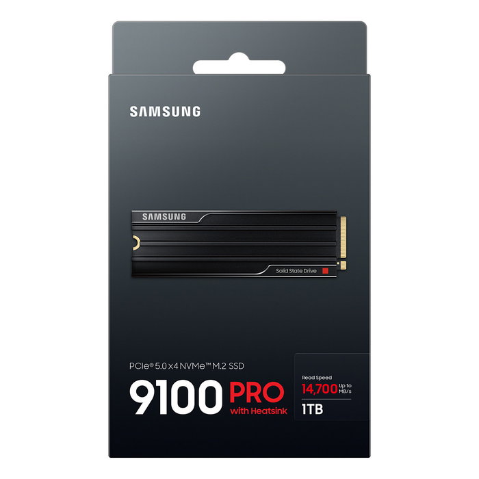 Samsung 9100 Pro Heatsink NVMe 1TB PCIe 5.0 SSD Interna M.2 2280, Lectura 14700 MB/s, Escritura 13300 MB/s Samsung 9100 Pro Heatsink NVMe 1TB PCIe 5.0 SSD Interna M.2 2280, Lectura 14700 MB/s, Escritura 13300 MB/s