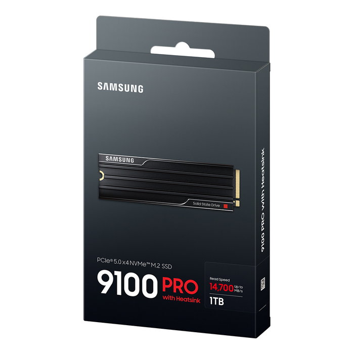 Samsung 9100 Pro Heatsink NVMe 1TB PCIe 5.0 SSD Interna M.2 2280, Lectura 14700 MB/s, Escritura 13300 MB/s Samsung 9100 Pro Heatsink NVMe 1TB PCIe 5.0 SSD Interna M.2 2280, Lectura 14700 MB/s, Escritura 13300 MB/s