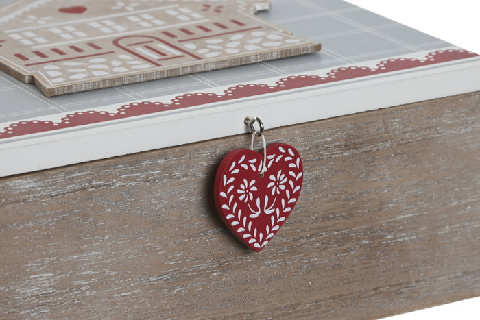 DKD Home Decor Caja MDF 20x20x8,5 Rojo