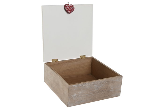 DKD Home Decor Caja MDF 20x20x8,5 Rojo