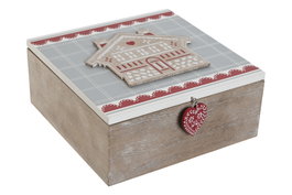 DKD Home Decor Caja MDF 20x20x8,5 Rojo