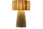 DKD Home Decor Lámpara de Sobremesa de Rafia y Metal Natural
