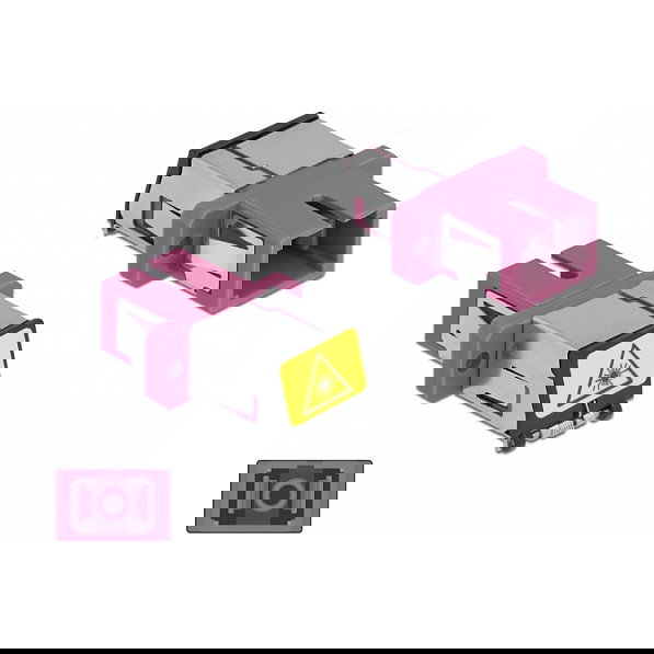 DeLOCK Acoplador de Fibra Óptica SC/SC Simplex Multimodo OM4 Violeta con Protección Láser