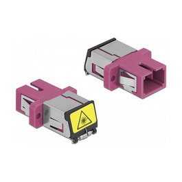 DeLOCK Acoplador de Fibra Óptica SC/SC Simplex Multimodo OM4 Violeta con Protección Láser