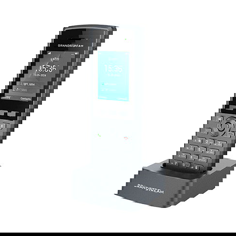 Grandstream DP735 Teléfono IP Inalámbrico HD, Terminal Inalámbrico Robusto, Gris, Antibacteriano, Resistente a Químicos y Caídas