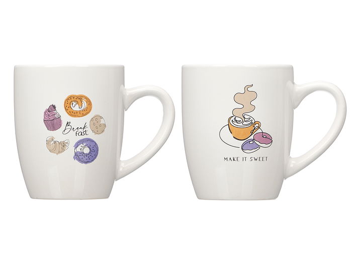 Vessia Taza Porcelana Make It Sweet Surtidos 350 ml 12.4x10x8.3 cm (Set de 27)