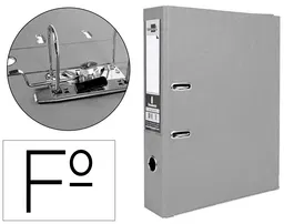 Liderpapel Archivador de Palanca Documenta Folio, Forrado PVC, Rado, Lomo 75mm, Compresor Metálico, Gris