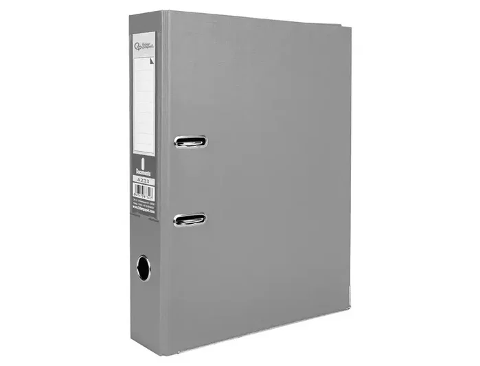 Liderpapel Archivador de Palanca Forrado PVC Gris 75mm Folio