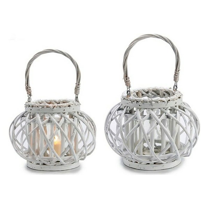 Giftdecor Portavelas Cilíndrico Blanco con Asa Giftdecor Portavelas Cilíndrico Blanco con Asa