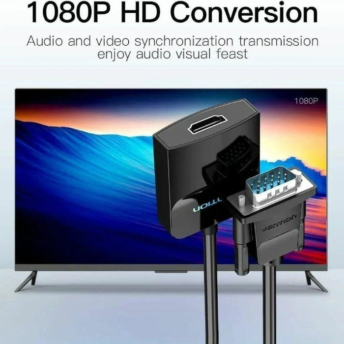 Vention Cable Conversor VGA Macho a HDMI Hembra Negro 50cm Vention Cable Conversor VGA Macho a HDMI Hembra Negro 50cm