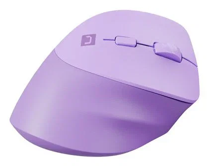 Natec Crake 2 Ratón Ergonómico Vertical Inalámbrico para Mano Derecha, Bluetooth 5.2 + RF 2.4GHz, 2400 DPI, 6 Botones, Compatible con Windows/macOS/Android/iOS, Color Lavanda