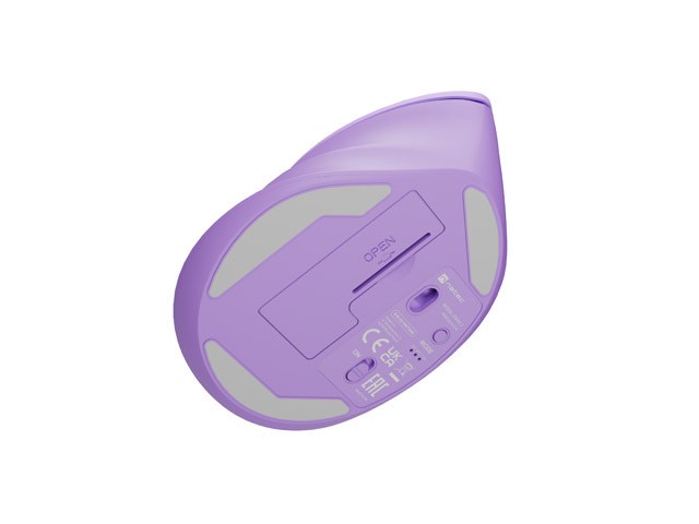 Natec Crake 2 Ratón Vertical Inalámbrico Bluetooth 5.2 + 2.4GHz Lavanda