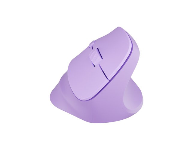 Natec Crake 2 Ratón Vertical Inalámbrico Bluetooth 5.2 + 2.4GHz Lavanda