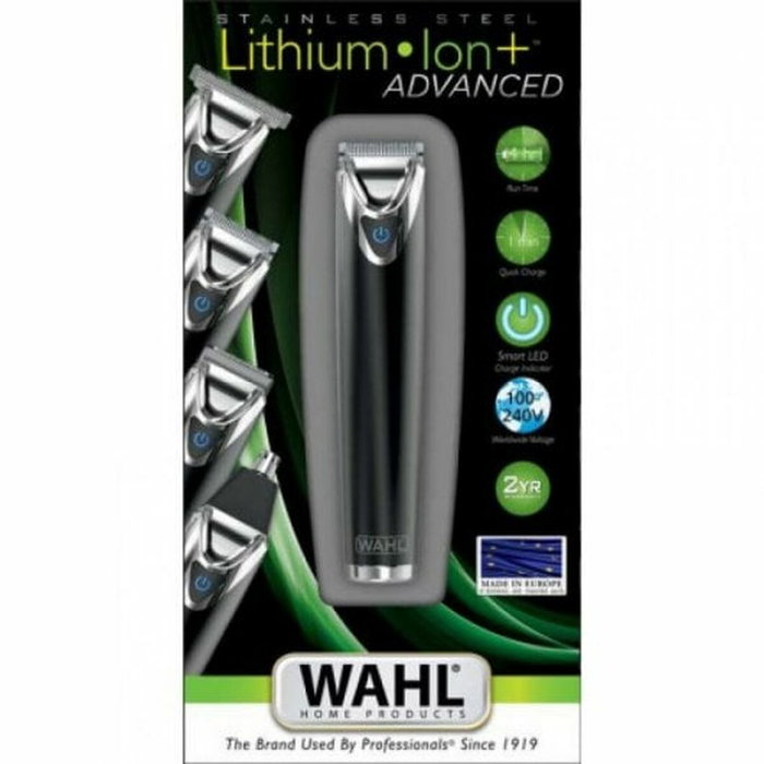 Wahl 9864-016 Cortabarbas Inalámbrico de Acero Inoxidable Advanced con Batería de Litio