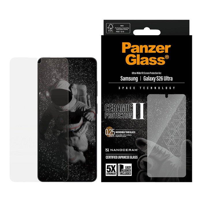 PanzerGlass Ceramic Screen Protector para Samsung Galaxy S26 Ultra PanzerGlass Ceramic Screen Protector para Samsung Galaxy S26 Ultra
