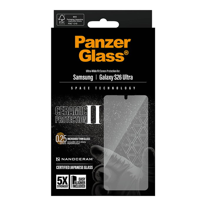 PanzerGlass Ceramic Screen Protector para Samsung Galaxy S26 Ultra PanzerGlass Ceramic Screen Protector para Samsung Galaxy S26 Ultra