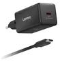 Lenovo 40AW65WBEU Cargador USB-C de 65 W Negro Universal con 1 Puerto USB-C de Corriente Alterna Interna de 2 Piezas