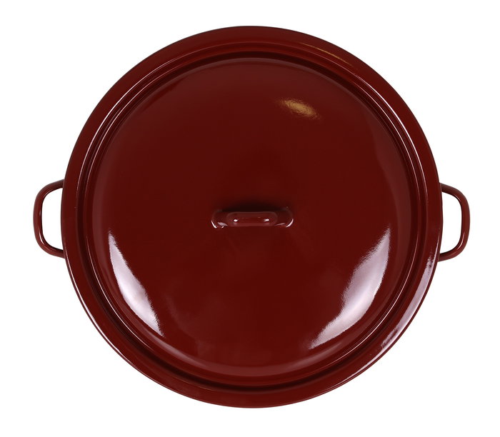 La Estrella Cacerola Esmaltada con Tapa 32 cm - 10 L Colección Teja (4 Unidades)