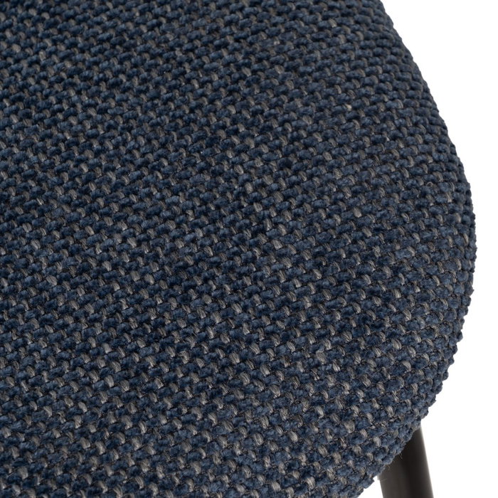 Silla Natural-Azul Tejido-Metal Salón 49 X 53 X 80 cm (Set de 4)