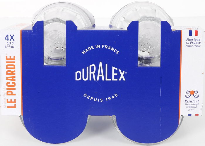 Duralex Set 4 Vasos Picardie Transparente 130 cc Ø 6.9 x 7.2 cm Vidrio Templado (12 Cajas)