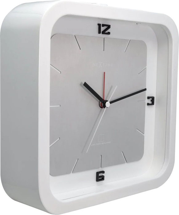 Nextime Reloj de Mesa 5221WI Square Alarm Gris