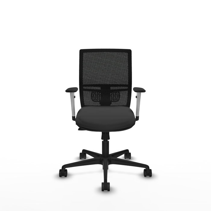 PIQUERAS Y CRESPO Silla de oficina Yunquera Gris oscuro con respaldo de malla Negro