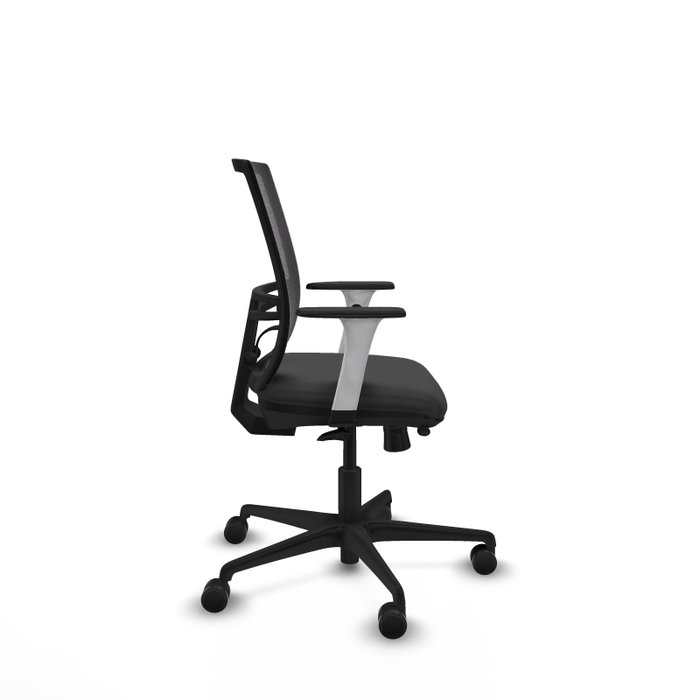 PIQUERAS Y CRESPO Silla de oficina Yunquera Gris oscuro con respaldo de malla Negro