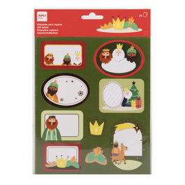 APLI Set de 5 etiquetas para bolsas de regalo Navidad y Reyes Magos