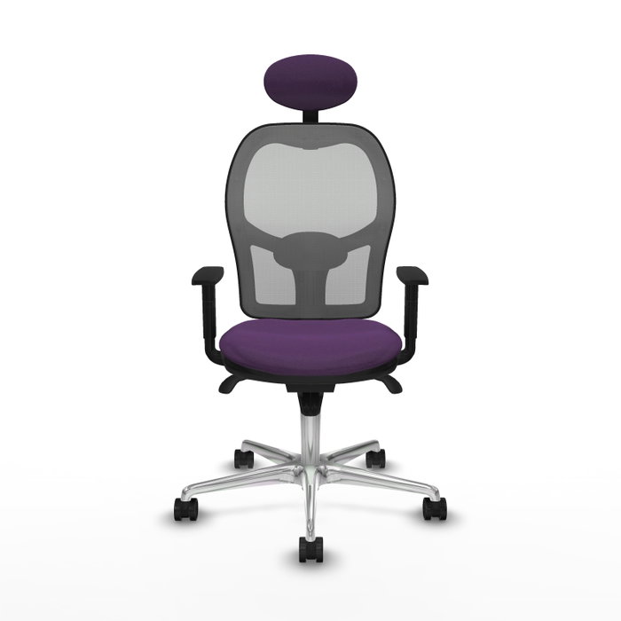 PIQUERAS Y CRESPO Silla de oficina Jorquera con mecanismo Sincro, Tela Morada y Malla Gris PIQUERAS Y CRESPO Silla de oficina Jorquera con mecanismo Sincro, Tela Morada y Malla Gris