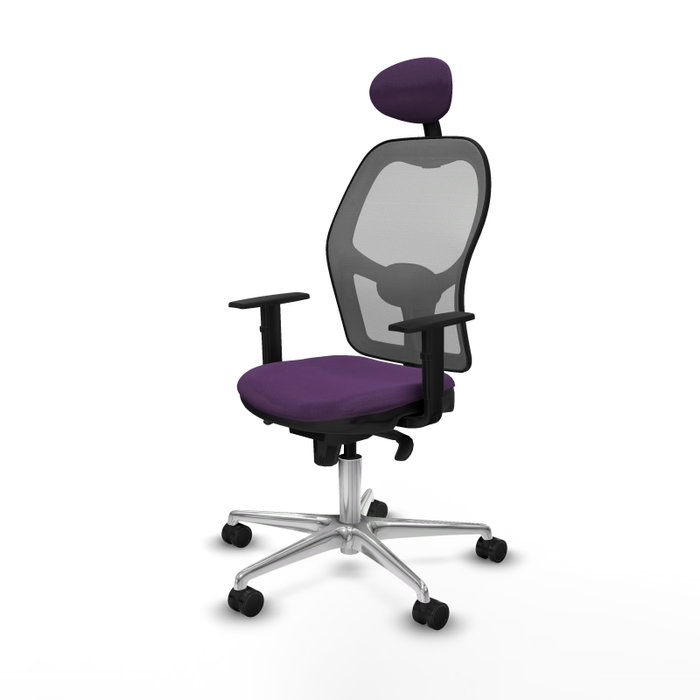 PIQUERAS Y CRESPO Silla de oficina Jorquera con mecanismo Sincro, Tela Morada y Malla Gris PIQUERAS Y CRESPO Silla de oficina Jorquera con mecanismo Sincro, Tela Morada y Malla Gris