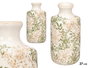 Giftdecor Jarrón Nonna Botella Verde Beige Blanco Cerámica, 27 cm alto, 13 cm ancho, 13 cm largo (Set de 6)