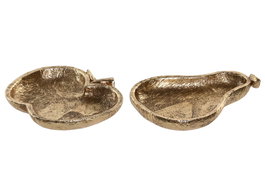 DKD Home Decor Bandeja Vaciabolsillos Resina Dorado 15x24x3 cm
