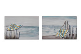 DKD Home Decor Cuadro Lienzo MDF 90x2,5x60 Playa Surtido de 2 unidades