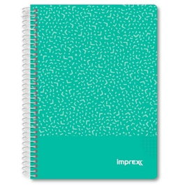 IMPREX Cuaderno Espiral Tapa PP A5 80H 90gr 4x4 Verde (Set de 4) SKU: B15634L5K2