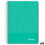 IMPREX Cuaderno Espiral Tapa PP A5 80H 90gr 4x4 Verde (Set de 4) SKU: B15634L5K2