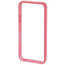 Hama Funda Bumper Edge Protector para iPhone 5 - Carcasa Protectora de Plástico Rosa Transparente